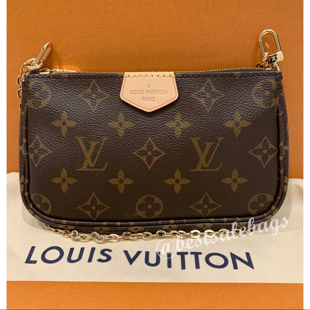 New Multi Mini Pochette Accessoires w/ gold chain